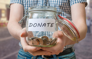 Photo of a donation jar