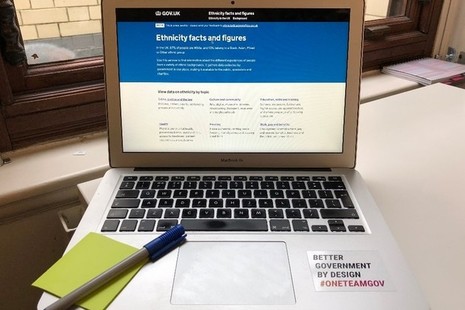 The Ethnicity facts and figures website on a laptop