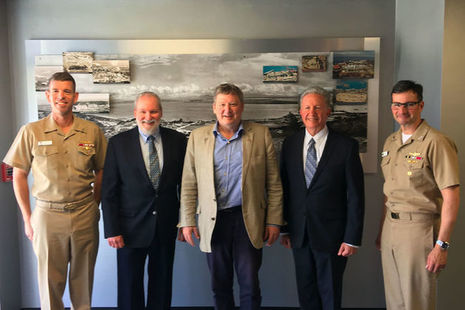 General Sir Chris Deverell, Commander JFC (centre) at United States Space and Naval Warfare Systems Command (SPAWAR).