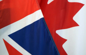 UK Canada flag connected
