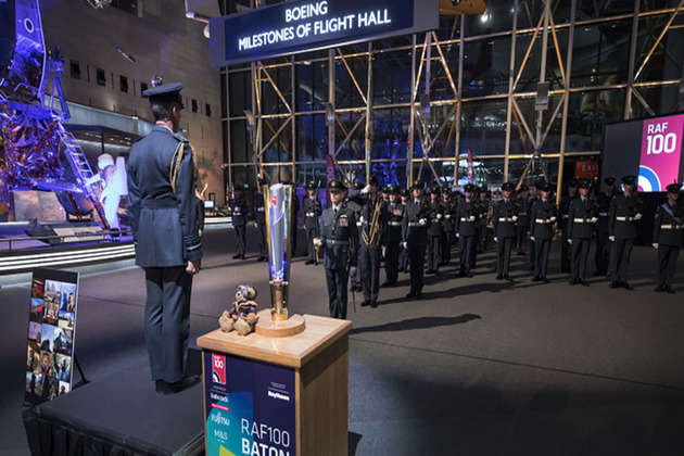 Officer Commanding 617 Sqn, Wing Commander John Butcher, requests permission to reform the Squadron at a ceremony in the Smithsonian Museum in Washington