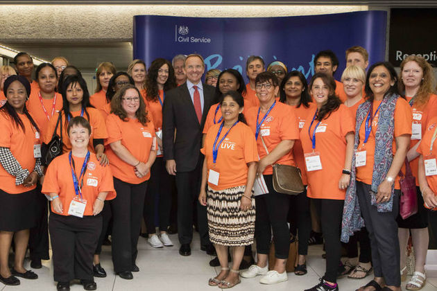 John Manzoni and volunteers at Civil Service Live in London 2017