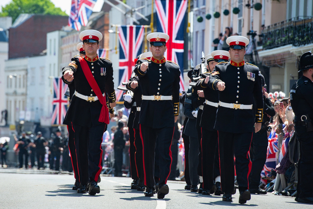 Today 250 members of the Armed Forces were on parade in Windsor to help celebrate the Royal Wedding of HRH Prince Henry of Wales and Ms Meghan Markle. Crown copyright.
