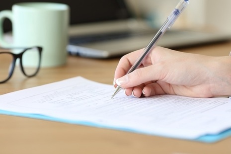 A person writing