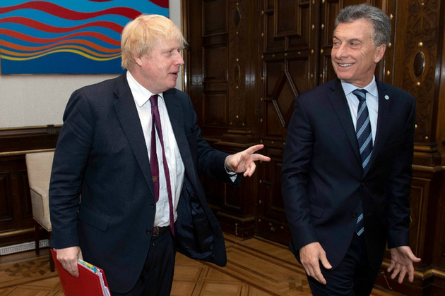 Foreign Secretary Boris Johnson with President Macri of Argentina