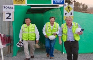 Foreign Secretary Boris Johnson tours site of the athletes' village for upcoming Lima 2019 Pan American and ParaPan American Games