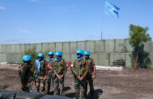 Peacekeepers with the Indian battalion serving with the United Nations Mission in South Sudan (UNMISS), in Akobo, in north-east South Sudan. (UN Photo/Nektarios Markogiannis)