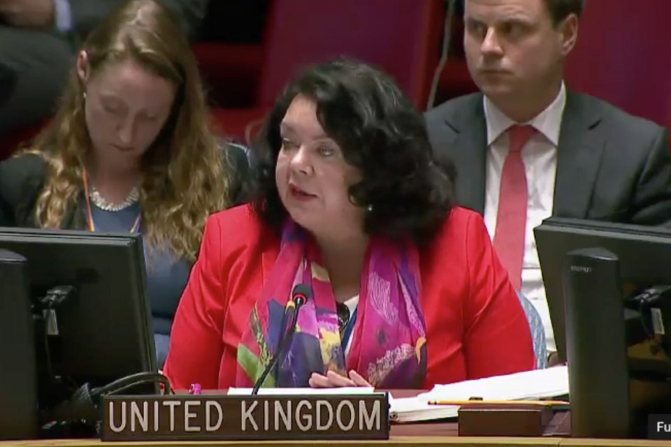 Ambassador Karen Pierce at the UN Security Council briefing on Ukraine