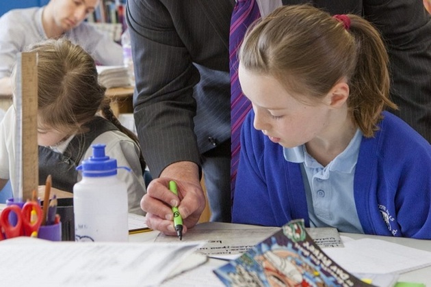 Teacher marking work