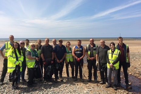 Volunteers from LLWR and GRAHAM Construction ahead of their major Beach Clean