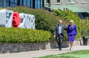 UK Prime Minister May at the G7 Leaders' Summit in Charlevoix