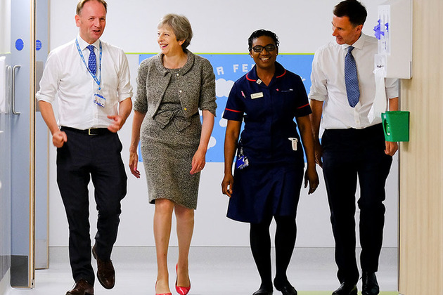 PM Theresa May visits a hospital