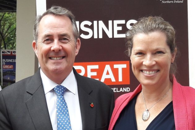 Dr Liam Fox with Emma Wade-Smith