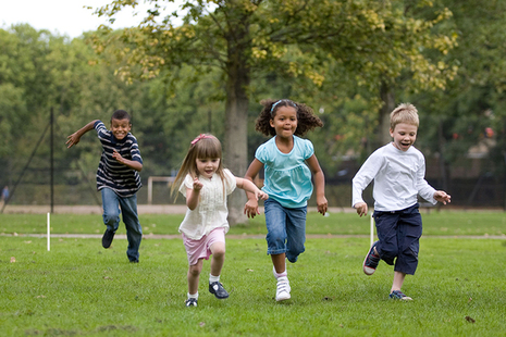Children running outdoors