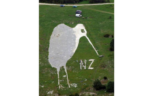 The ‘Bulford Kiwi’, which was created in 1919 by solidiers from New Zealand. MOD Crown Copyright.