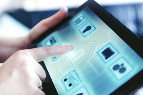 Person using a tablet