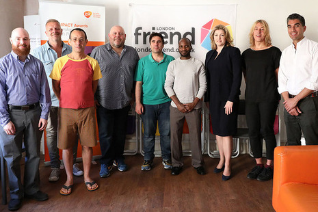 Penny Mordaunt with Monty Moncrieff MBE: ceo at London Friend
