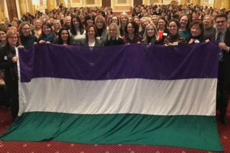Suffrage Flag in Cardiff