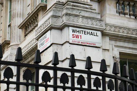 Whitehall Downing Street sign