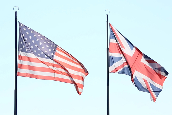 UK and USA flags