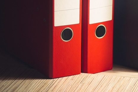 Red file folders