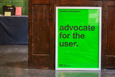 A poster saying "Advocate for the user"