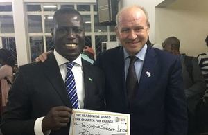 Chief Minister Professor David Francis and Biritish High Commissioner Guy Warrington