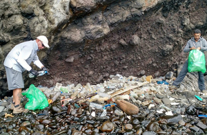 Recent efforts to clean up years of marine debris (Credit: St Helena National Trust marine team)
