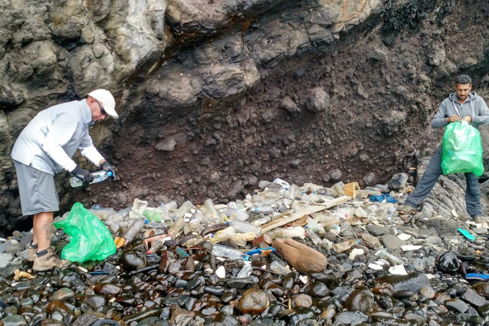 Recent efforts to clean up years of marine debris (Credit: St Helena National Trust marine team)
