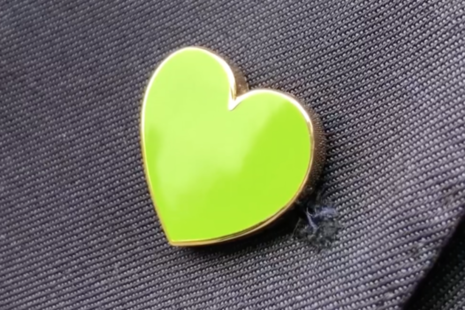 Picture of Green For Grenfell heart shaped badge