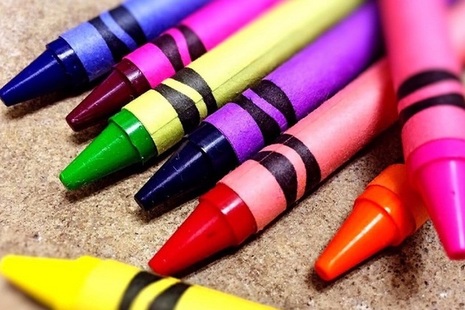 Coloured crayons