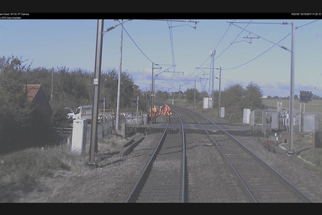 Forward facing CCTV footage showing train 1D09 approaching the group of track workers (image courtesy of Virgin Trains East Coast)