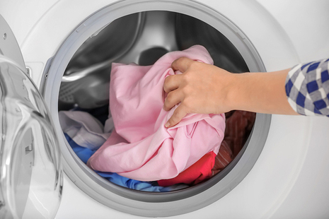 Washing machine with clothing