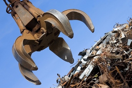 Scrap metal with mechanical grabber
