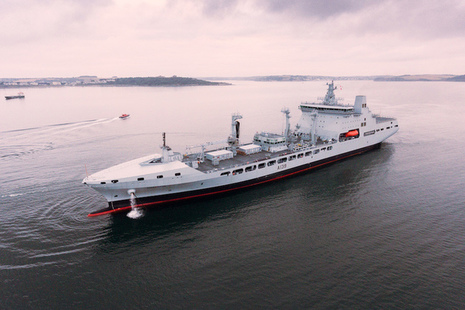 RFA TIDEFORCE DOCKS IN FALMOUTH AHEAD OF ENTERING SERVICE