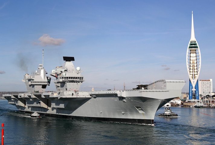 HMS Queen Elizabeth sets sail for the USA