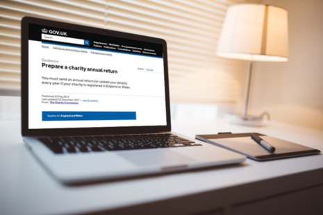 Photograph of annual return homepage
