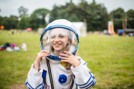 A Brownie in a space suit