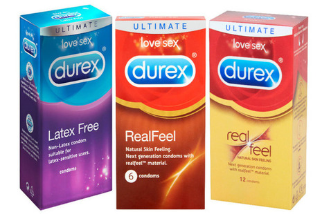 Packs of Durex condoms