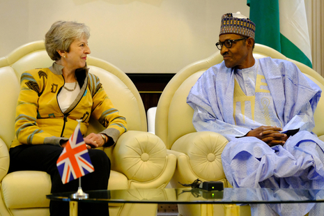 Prime Minister Theresa May meeting President Buhari of Nigeria