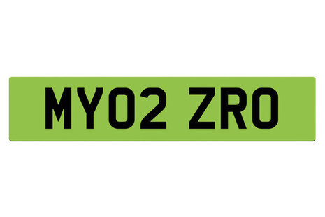 Mock up of green number plate.