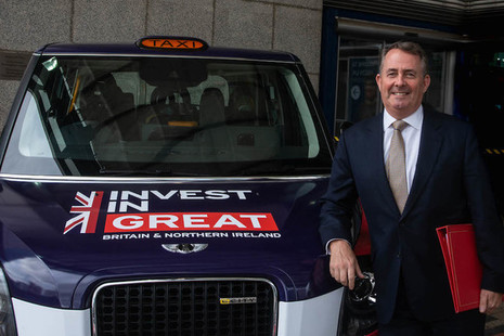 Liam Fox and electric taxi