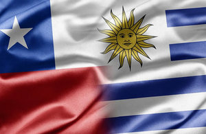 Chile and Uruguay Flags