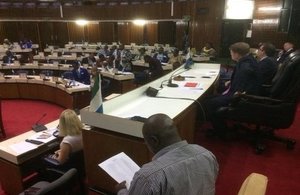 UK MPs delievring a training session in the Parliament of Sierra Leone during the CPA-UK visit