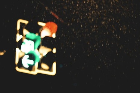 Traffic lights at night