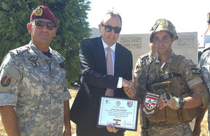 The training of the 10,000th soldier by the UK and the US.