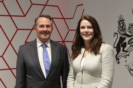 International Trade Secretary Dr Liam Fox and HM Trade Commissioner for Asia-Pacific Natalie Black.