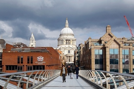 St Paul's cathedral seen from the Millennium Bridge