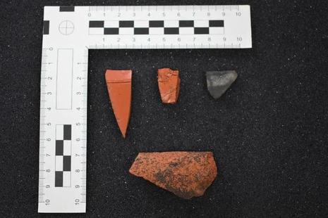 Pottery remains from Roman settlement