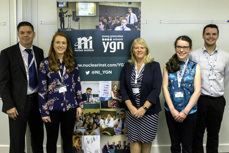 Sellafield Ltd’s Howard Carpenter (left) and Dorothy Gradden (centre) with organisers Bethan Murray, Jenny Robinson and Andrew Ballantyne (NNL).